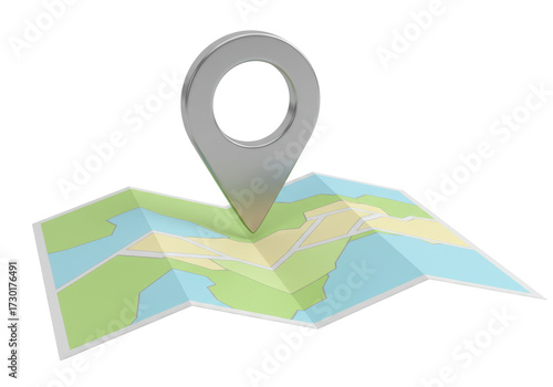 Free Download Map with Location Pin PNG on Transparent Background Isolated Travel Destination Concept Illustration - GFXLoad