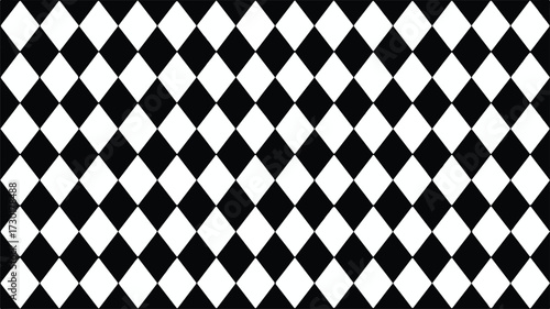 Vector art of black and white harlequin diamond pattern
