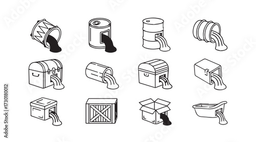 Vector art of liquid pouring on white