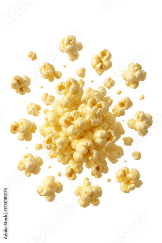 Delicious Popcorn Explosion A 3D Render of Buttery Goodness High quality Realistic image.