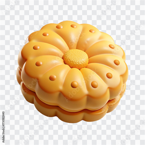 3D Shortbread Biscuit Icon | Scottish Cookie, Baked Dessert & Sweet Treat