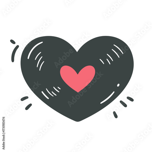Heart vinyl record love music dj valentine's day romantic song audio black pink cute art illustration