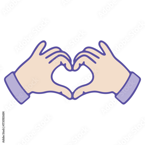 Heart hands vector illustration for love gesture design and valentine's day celebration graphic element