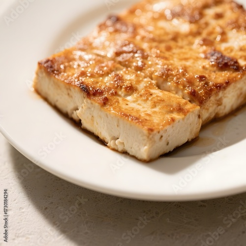 4k high quality Ai generative HD photo realistic food  tofu tahu tempe bacem fermented braised spiced sweet traditional Indonesian dish palm sugar coconut water grilled fried golden brown mix plate