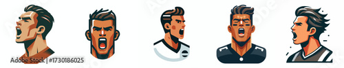vector avatar of a football player's face