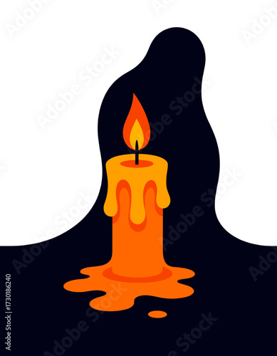 Burning Candle Melted Wax Dripping Light Dinner Decoration