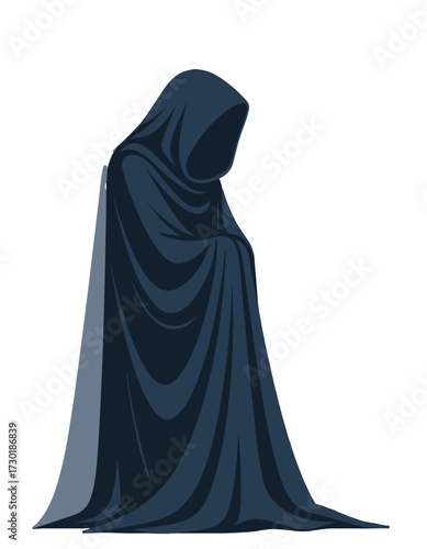 Dark Cloaked Figure Hooded Robe Mysterious Shadow Entity Horror Concept