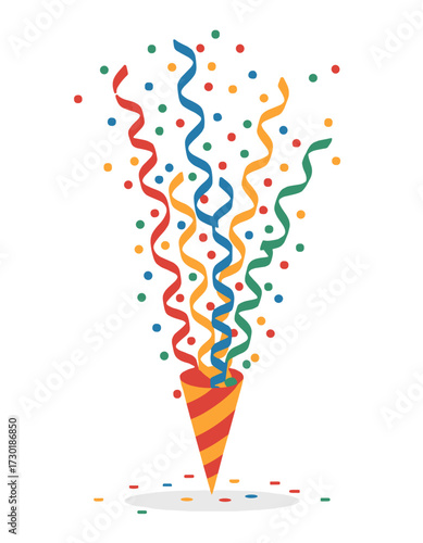 Party Popper Exploding Confetti Celebration Fun Occasion
