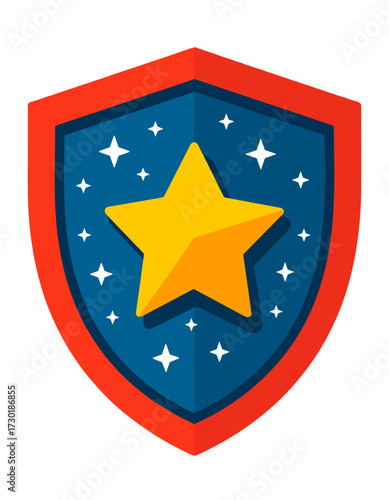 Star Shield Badge Award Winner Achievement Success Symbol