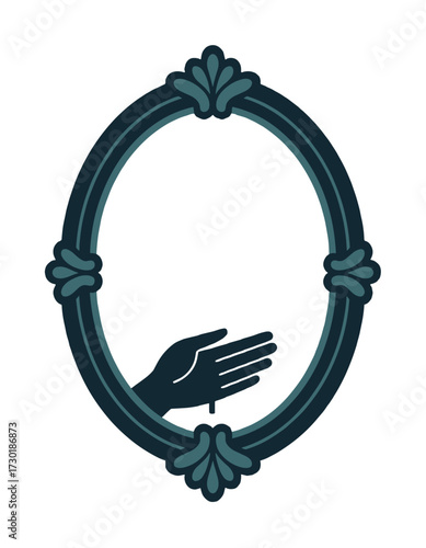 Ornate Magical Mirror Frame Extended Hand Concept