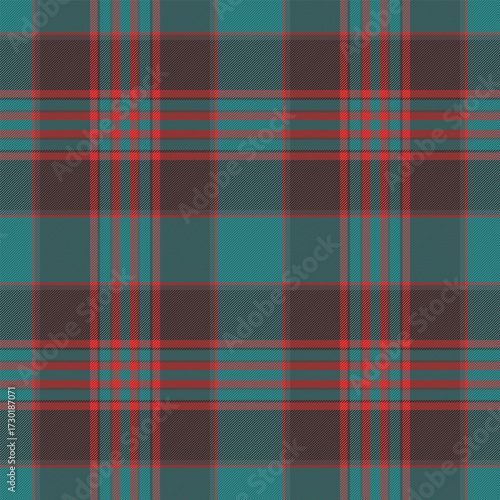 Checker tartan pattern texture, tee vector check background. Drawing plaid textile seamless fabric in cyan and pastel colors.