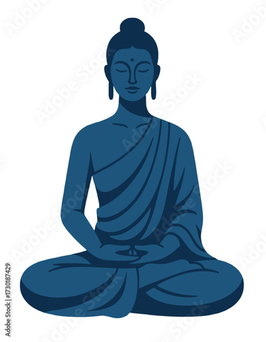 Serene Sitting Buddha Meditation Yoga Spirituality Peace Harmony Art