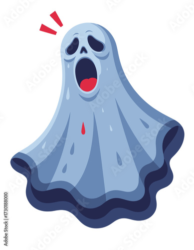 Scared Ghost Spooky Halloween Costume Horror Character Cartoon Comic