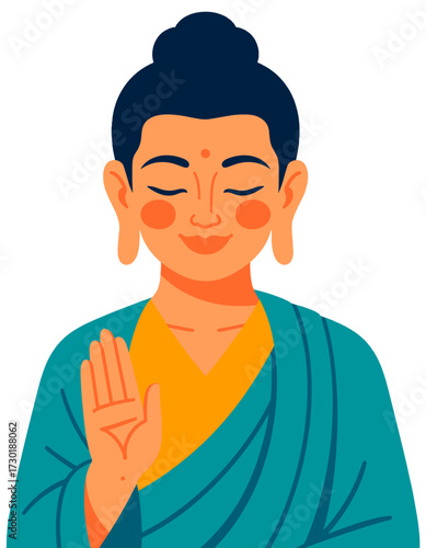 Buddha Modern Minimalist Illustration Buddhist Meditation Symbol