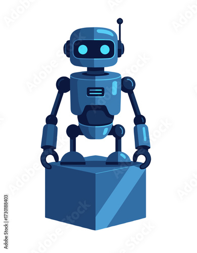 Cute Robot Character AI Technology Mascot Future Friendly Automation