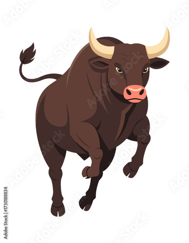 Charging Bull Taurus Zodiac Market Symbol Financial Mascot