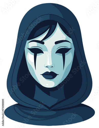 Mysterious Hooded Woman Fantasy Character Goth Sorceress Avatar