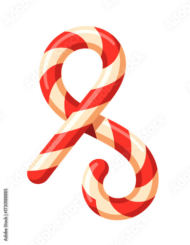 Christmas Candy Cane Swirl Decoration Holiday Sweet Treat Winter Season