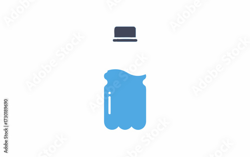 A simple illustration of a partially filled water bottle with a dark cap.