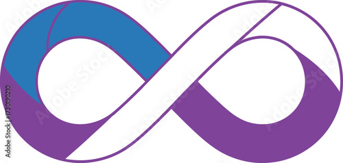 Infinity Symbol with Geometric Color Blocks