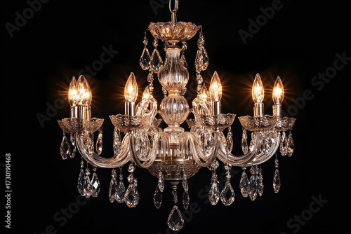 Elegant Crystal Chandelier with Warm Intricate Lighting Design