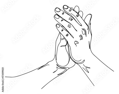 Clapping Hands Gesture in a Single Continuous Line