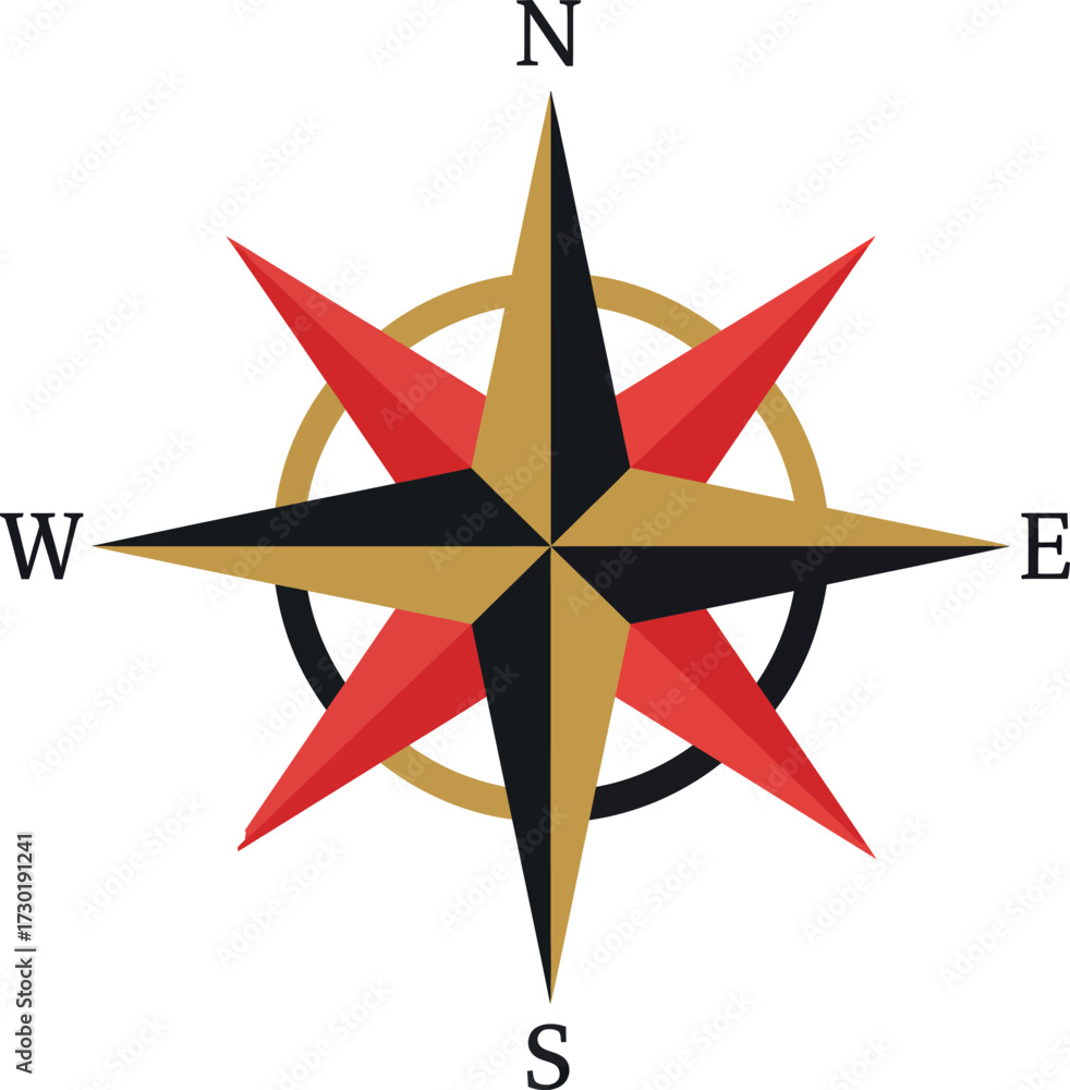 Obraz premium Compass Rose Vector Illustration