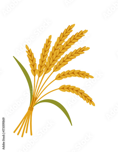 Golden Wheat Bunch Agriculture Grain Harvest Food Product Symbol