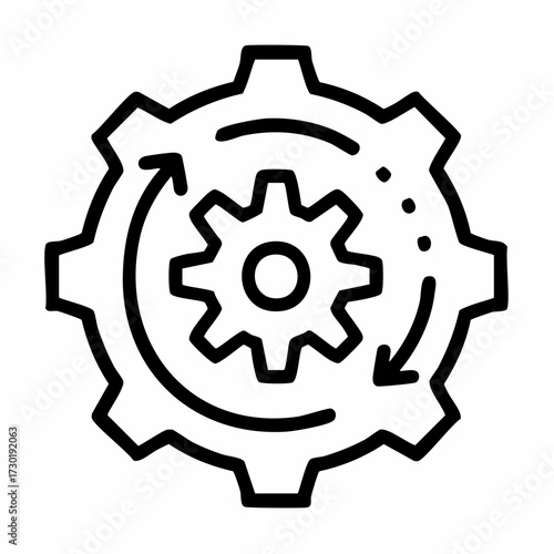 Gear Icon Illustrative Vector of Process, Cycle, and Workflow Operations