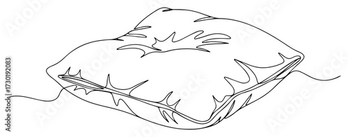 Soft Pillow for Sleep and Comfort Continuous One Line Drawing
