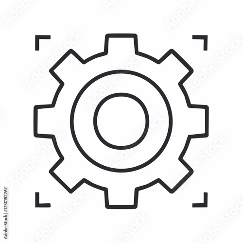 Gear Icon Clean and Modern Design for Settings, Technology, and Engineering Concepts