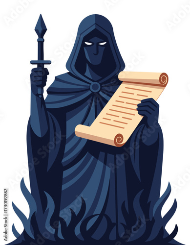 Dark Wizard Necromancer Sorcerer Mage Magic Spell Caster Fantasy Ancient Scroll