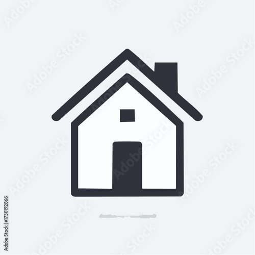 Clean and Modern House Icon Representing Home, Property, and Residential Concepts - Essential Web and UI Element for Navigation and Location