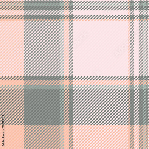 Cultural vector textile background, argyle pattern tartan check. Vogue seamless fabric plaid texture in misty rose and white colors.