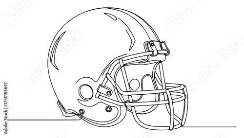 American Football Helmet Line Art