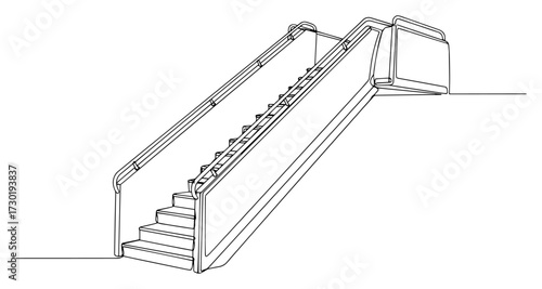 Aircraft Boarding Stairs Outline Vector