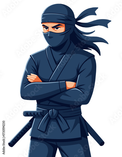 Ninja Character Mascot Traditional Japanese Fighter