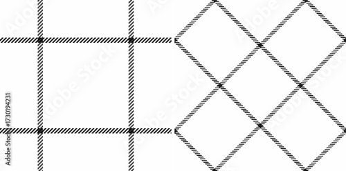 Background plaid vector of tartan seamless pattern with a texture fabric textile check. Set in monochrome colors for herringbone patterns in fashion and design.