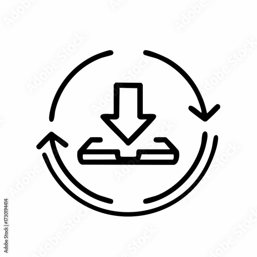 Downloading and Synchronization Icon A Modern Vector for Data Transfer and Updates