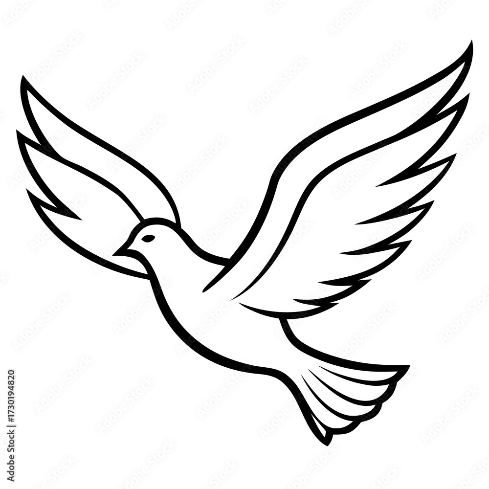 Obraz premium flying dove with open wings