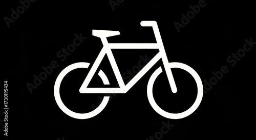 Bicycle silhouette isolated on black background