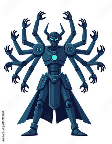 Sci Fi Robot AI Superhero Character Mascot Game Esport Logo