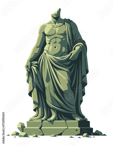 Broken Ancient Roman Greek Sculpture Statue Headless Figure