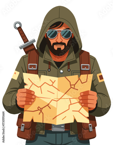 Survivor Man Character Post Apocalyptic Theme Setting Map Navigation