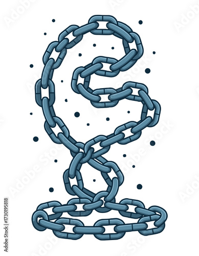 Metal Chain Element Strong Connection Constraint Bondage Security Concept