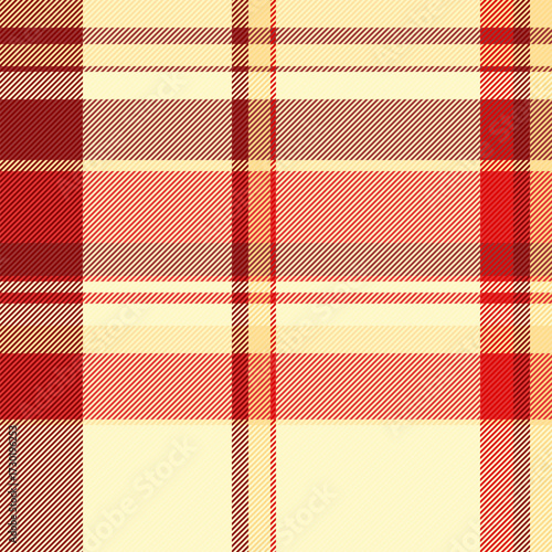 Cross background check textile, intricate texture seamless pattern. Other plaid vector tartan fabric in light and red colors.