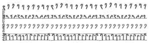 Question Mark Seamless Borders and Dividers Line Art