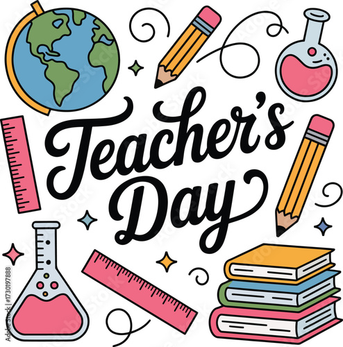 Minimalist Teachers’ Day Line Art Illustration