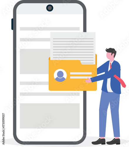 Flat security protection digital data from private key on mobile concept.

