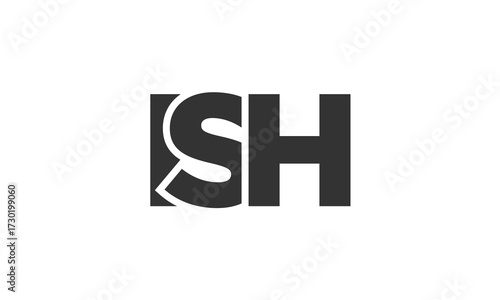 ISH logo design template with strong and modern bold text. Initial based vector logotype featuring simple and minimal typography. Trendy company identity.